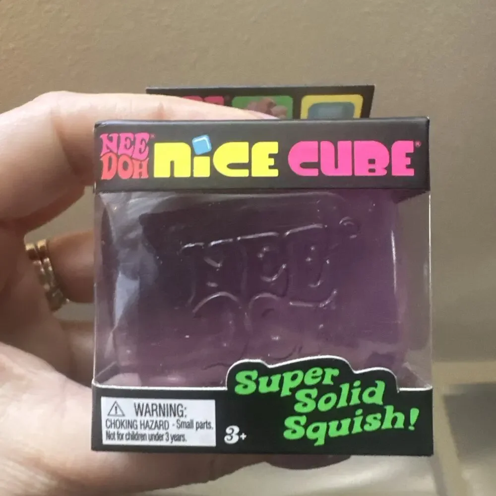 NEW NeeDoh Nice Cube - Super Solid Squish! (Purple) - Stress Fidget Toy HTF